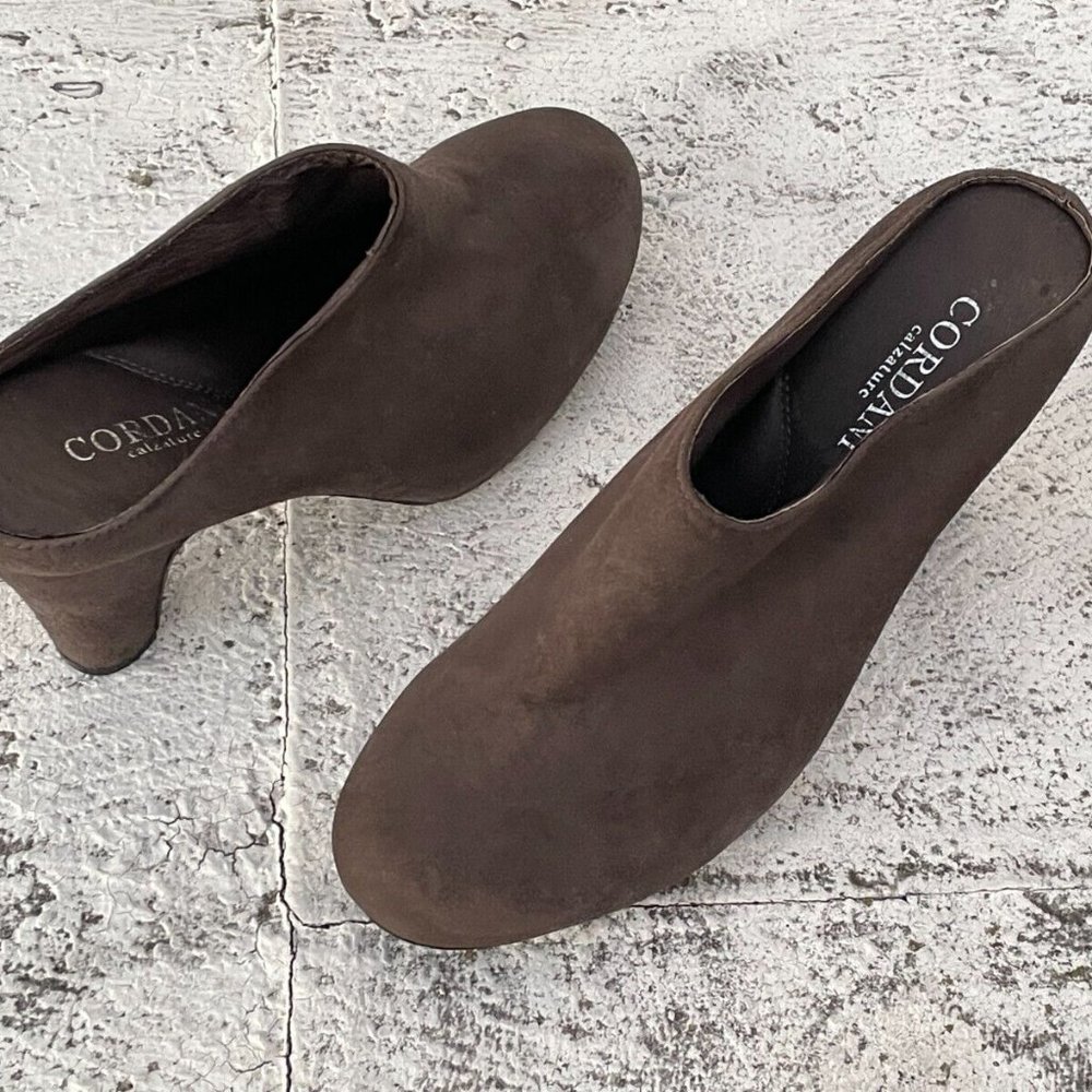 Cordani Calzature Women Mule Shoes Gray Suede Leather Heel Sandal Size 39.5 - Picture 3 of 11